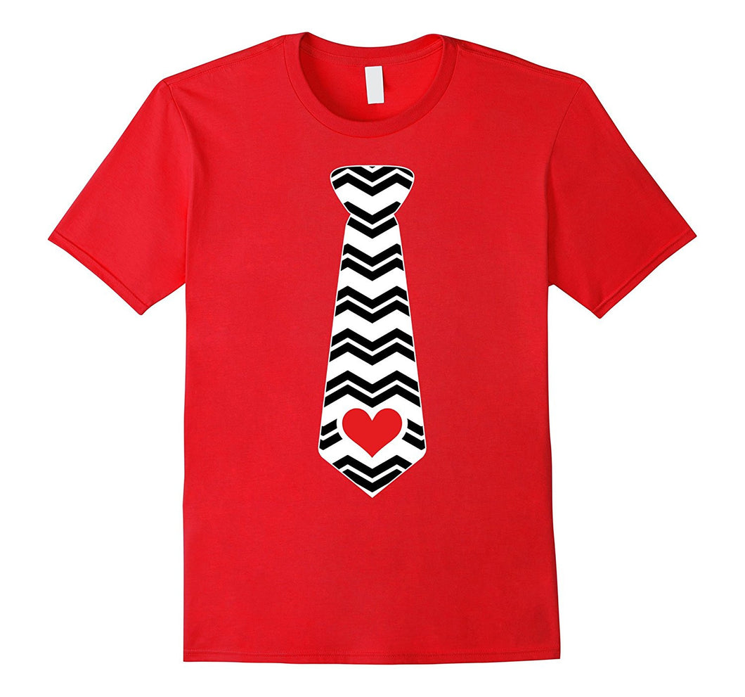 Valentines Day Heart Necktie T-Shirt For Kids & Adults-Amazon