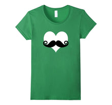 Mustache Heart Valentines Day T-Shirt-Amazon