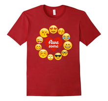 Valentine's Day Shirt Emoji Heart Saying Awesome Heart Kiss-Amazon