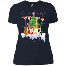 Santa Hat Electric Guitar Classical Guitar Christmas shirt Ladies' Boyfriend Shirt