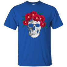 Hot-Red-Flower-Skull-3D-T-Shirt