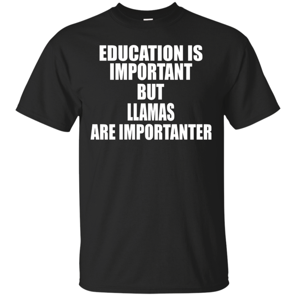 Funny-Llama-T-Shirt-Education-Is-Importanter
