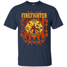 Firefighter-Fire-Department-Fire-Badge-and-Flag-T-shirt