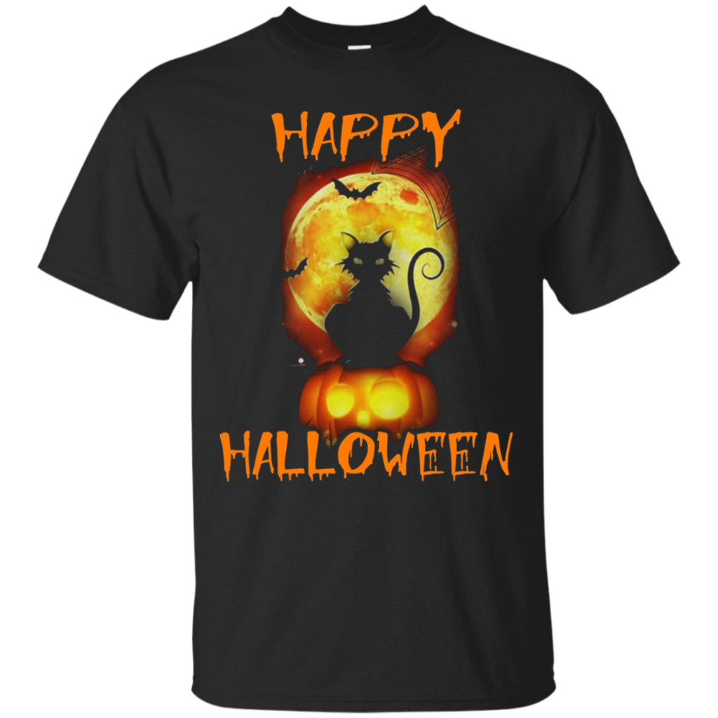 Happy-halloween-black-cat-T-shirt