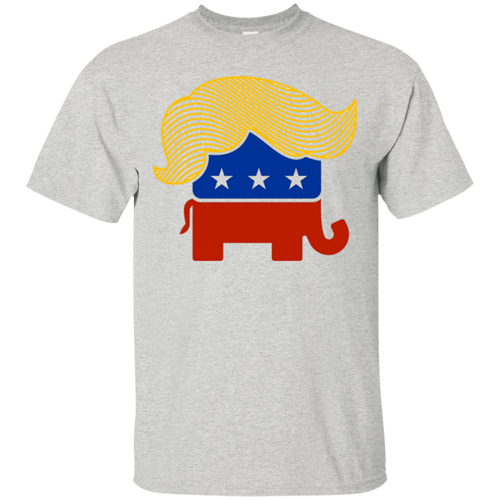 Donald-Trump's-hair-on-iconographic-elephant-t-shirt-design