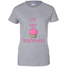 Girly-it's-my-birthday-pink-cupcake-T-Shirt
