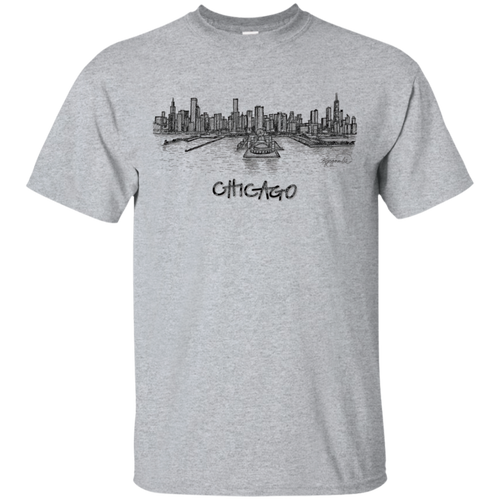 Chicago-Illinois-Windy-City-Skyline-Drawing-Art-T-Shirt