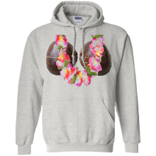 Hawaiian-Luau-Tiki-Coconut-Bra-Flower-Lei-Tee-Shirt-Costume