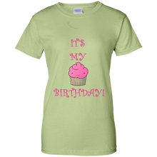 Girly-it's-my-birthday-pink-cupcake-T-Shirt