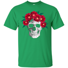 Hot-Red-Flower-Skull-3D-T-Shirt