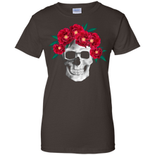 Hot-Red-Flower-Skull-3D-T-Shirt