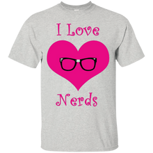 Girly-I-love-Nerds-pink-heart-T-Shirt