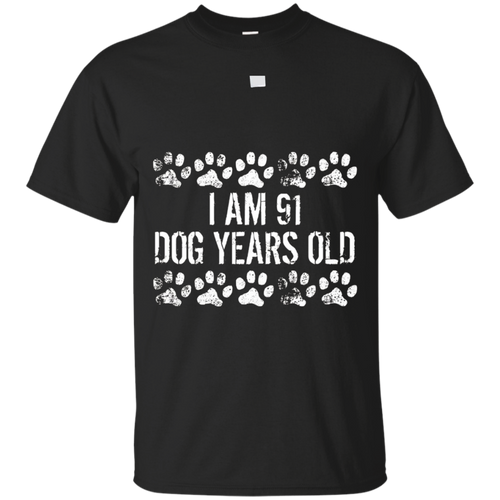 I-Am-91-Dog-Years-Old-Funny-13th-Birthday-T-Shirt