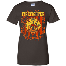 Firefighter-Fire-Department-Fire-Badge-and-Flag-T-shirt
