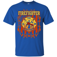 Firefighter-Fire-Department-Fire-Badge-and-Flag-T-shirt