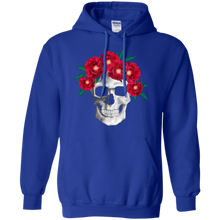 Hot-Red-Flower-Skull-3D-T-Shirt