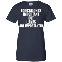 Funny-Llama-T-Shirt-Education-Is-Importanter