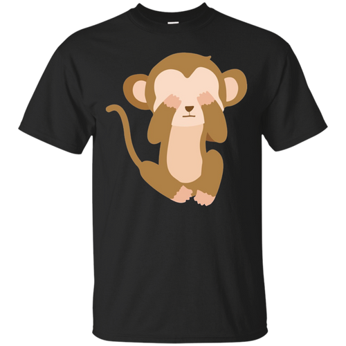 Cute-Kawaii-Monkey-Emoji-See-No-Evil-T-Shirt-Tee-Top-Print