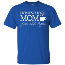 Homeschool-Mom---Just-add-coffee---Funny-Home-School-T-shirt