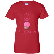 Girly-it's-my-birthday-pink-cupcake-T-Shirt