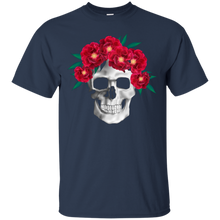 Hot-Red-Flower-Skull-3D-T-Shirt