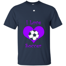 Girly-purple-i-love-soccer-heart-T-Shirt