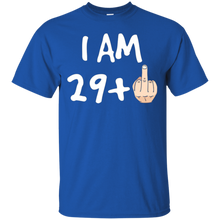 I-Am-29-Plus-Middle-Finger---Funny-30th-Birthday-Shirt