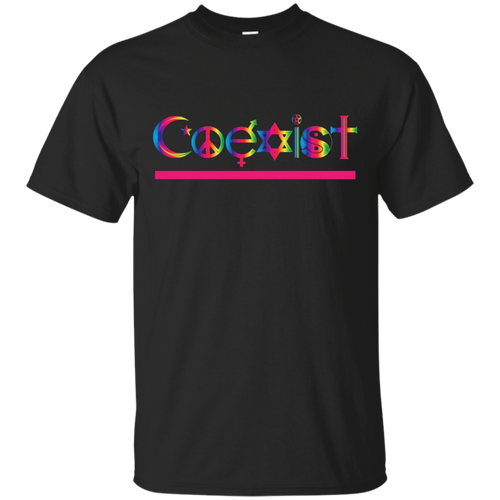 Coexist-Multi-Color-Letters-T-Shirt-Graphic-Tee-Shirt