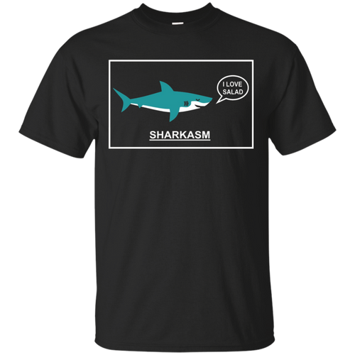 Funny-Sarcasm-_quot_Sharkasm_quot_-Shark-T-shirt---I-Love-Salad