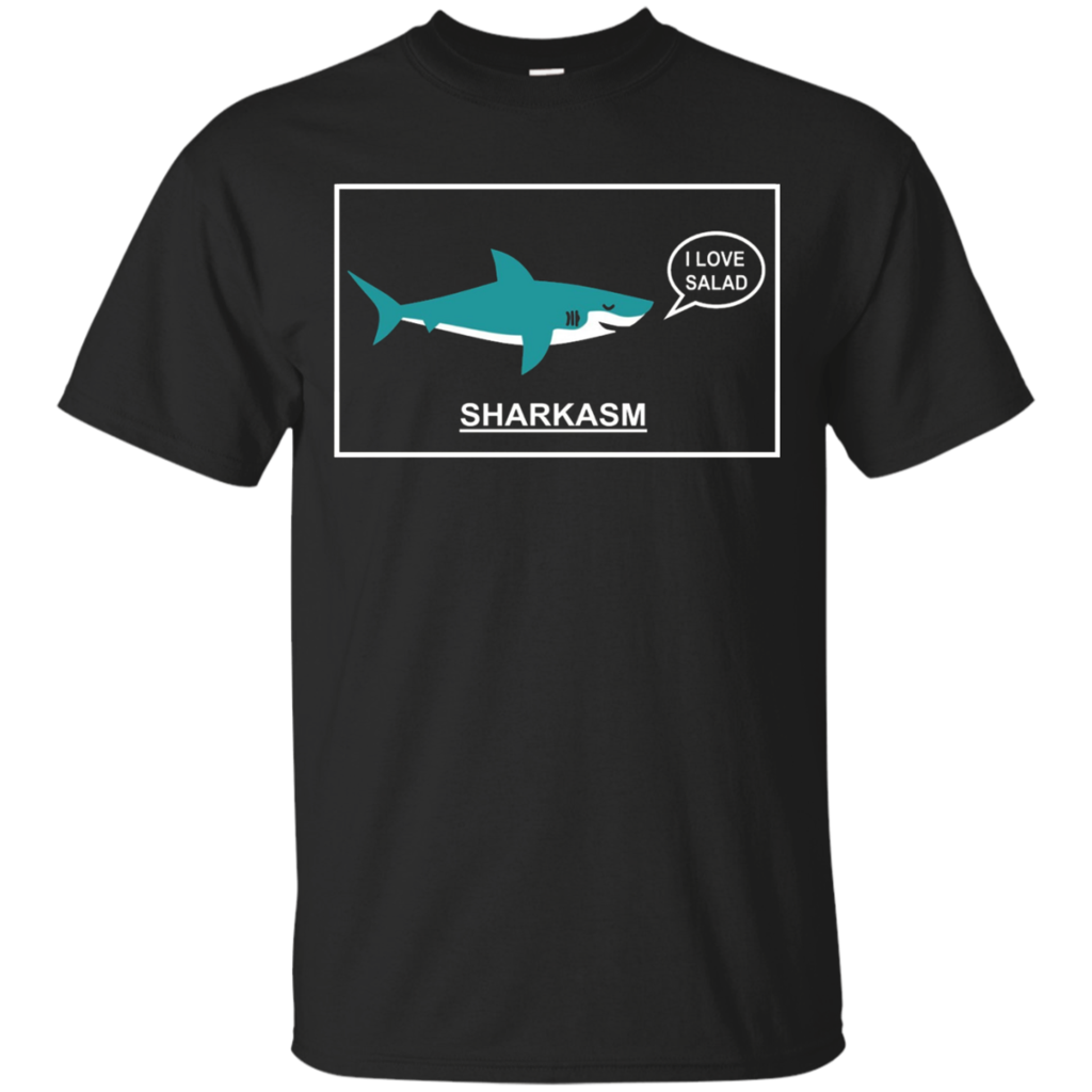 Funny-Sarcasm-_quot_Sharkasm_quot_-Shark-T-shirt---I-Love-Salad