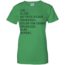 Funny-Nurses-shirt--Eat-sleep-go-to-clinicals-freak-out-tee