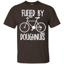 Fueled-By-Doughnuts-Rough-White-Text-Funny-Bicycle-T-Shirt