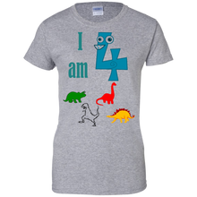 I-am-4-Four-Dinosaurs-Birthday-Funny-T-Shirt-Kids-Boys-Girls