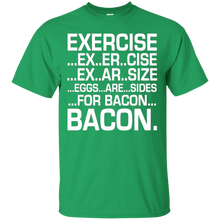 Exercise-Eggs-Are-Sides-For-Bacon-T-Shirt-Funny-Tee