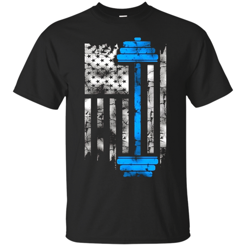 Gym-Fitness-Weightlifting---American-Flag-Lifting-T-shirt