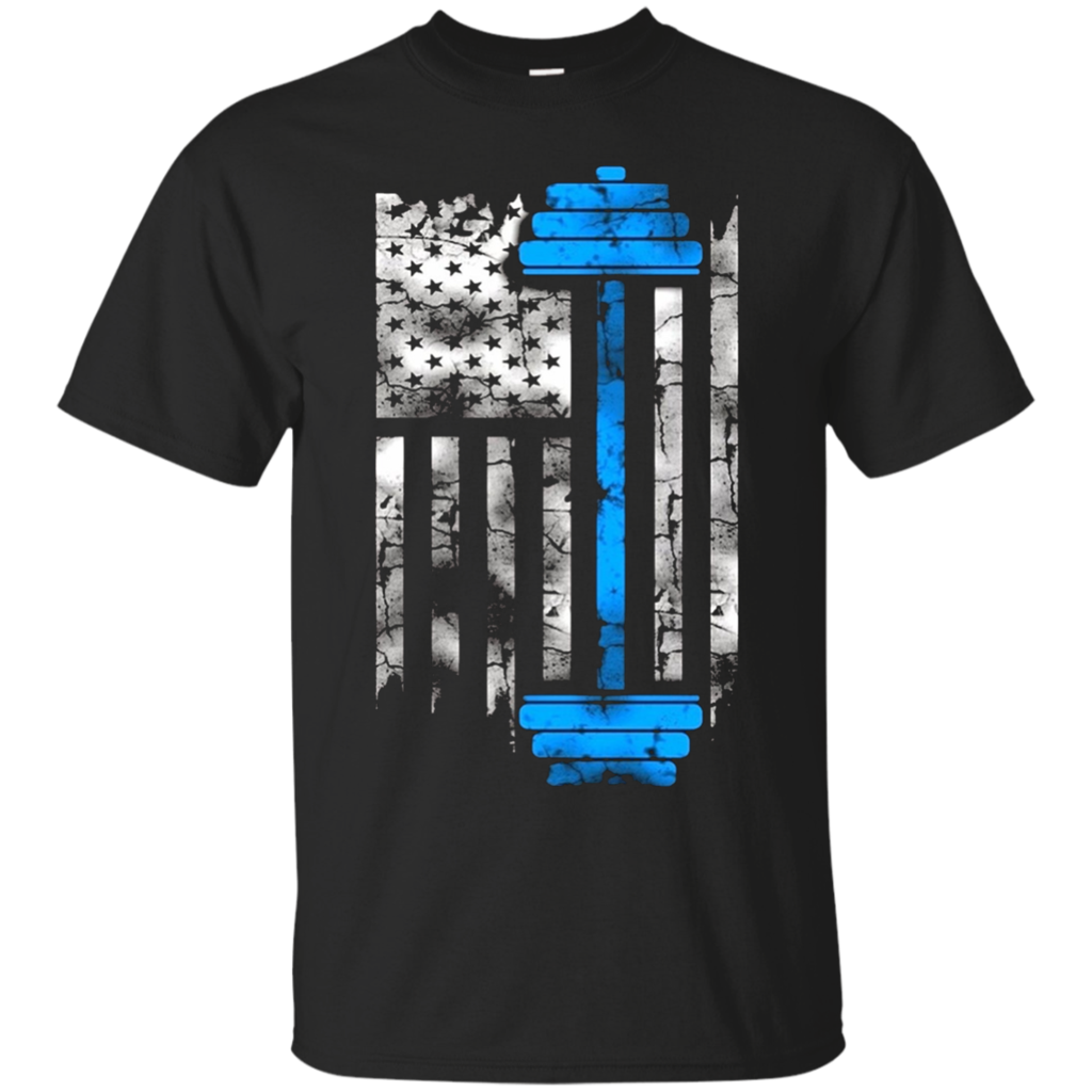 Gym-Fitness-Weightlifting---American-Flag-Lifting-T-shirt