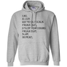 Funny-Nurses-shirt--Eat-sleep-go-to-clinicals-freak-out-tee