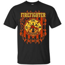 Firefighter-Fire-Department-Fire-Badge-and-Flag-T-shirt