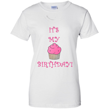 Girly-it's-my-birthday-pink-cupcake-T-Shirt