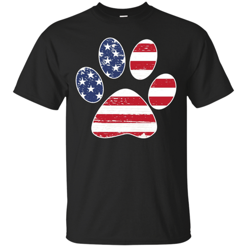 Dog-Paw-Print-T-shirt-Dog-Paw-Flag-T-shirt