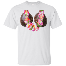Hawaiian-Luau-Tiki-Coconut-Bra-Flower-Lei-Tee-Shirt-Costume