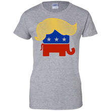 Donald-Trump's-hair-on-iconographic-elephant-t-shirt-design