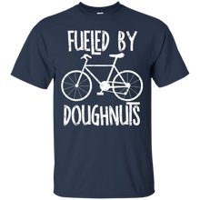 Fueled-By-Doughnuts-Rough-White-Text-Funny-Bicycle-T-Shirt