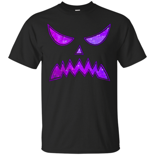Creepy-Purple-Galaxy-Pumpkin-Face-T-Shirt