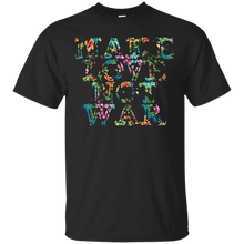 Hip-hop-flower-t-shirt-Make-love-not-war-shirt