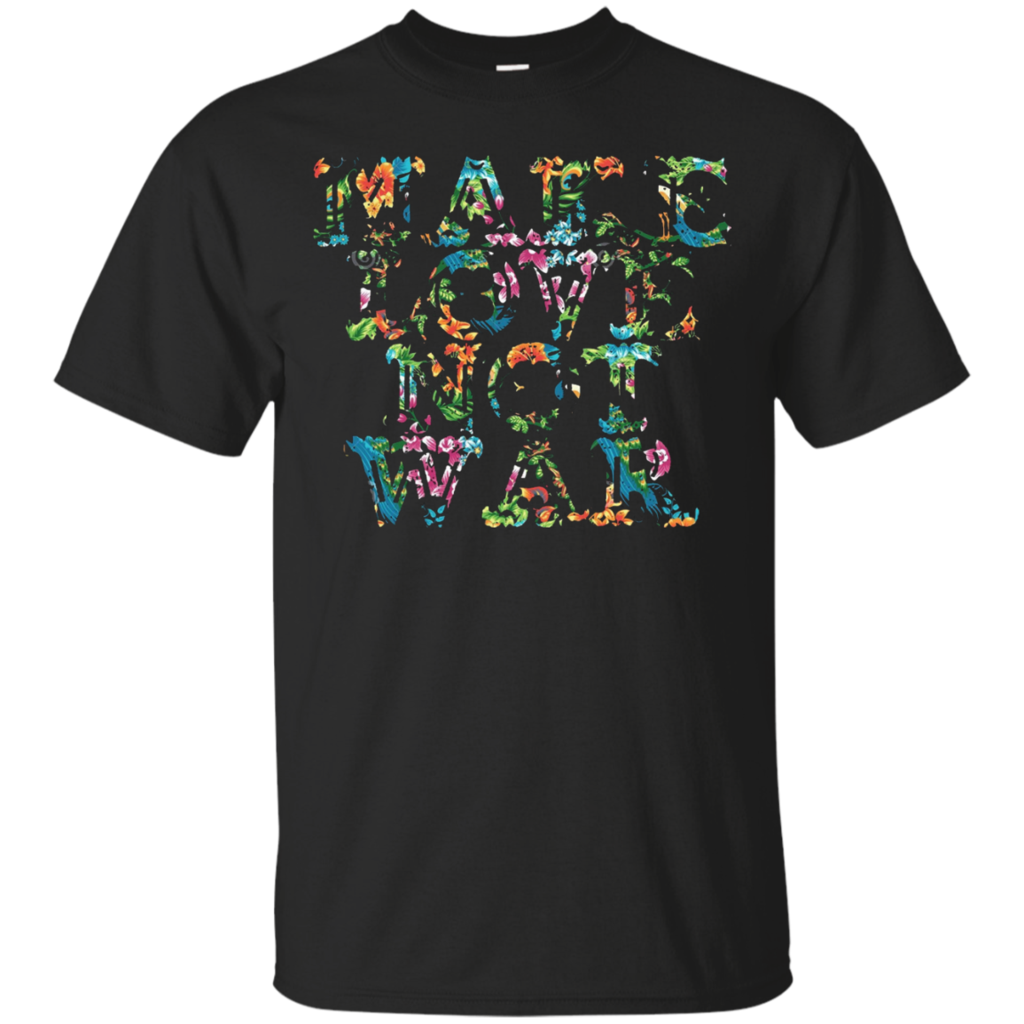Hip-hop-flower-t-shirt-Make-love-not-war-shirt