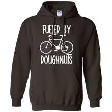 Fueled-By-Doughnuts-Rough-White-Text-Funny-Bicycle-T-Shirt
