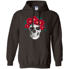 Hot-Red-Flower-Skull-3D-T-Shirt