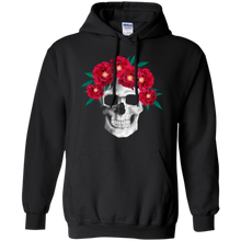 Hot-Red-Flower-Skull-3D-T-Shirt