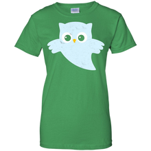 Cute-Ghost-Halloween-Owl---Distressed-Vintage-Print-Shirt